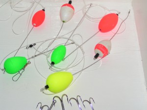 Mullet rigs in multiple colors, shapes, and sizes and the split shank hooks Mullet rigs in multiple colors, shapes, and sizes and the split shank hooks