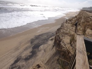 dune cliff, bethany beach, delaware, sussex county, noreaster 2015, beach erosion