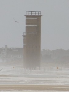 Fire Watch Towers Sunday surrounded by surf