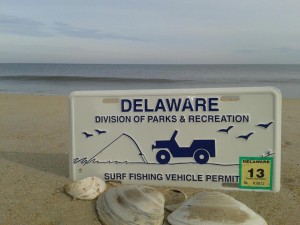 ORV tag, delaware, sussex county, delaware surf fishing tag