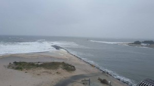 Indian River Inlet at high tide around 12:30 this afternoon