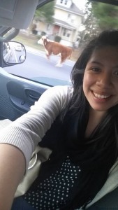 Vanessa Torres ... Just a selfie, with Mr cow on the loose, From Chick-Fil-A ... these cows created quite a show yesterday in Milford running down the highway, just Moooooving along. They were finally rounded up and no people or cows were hurt.