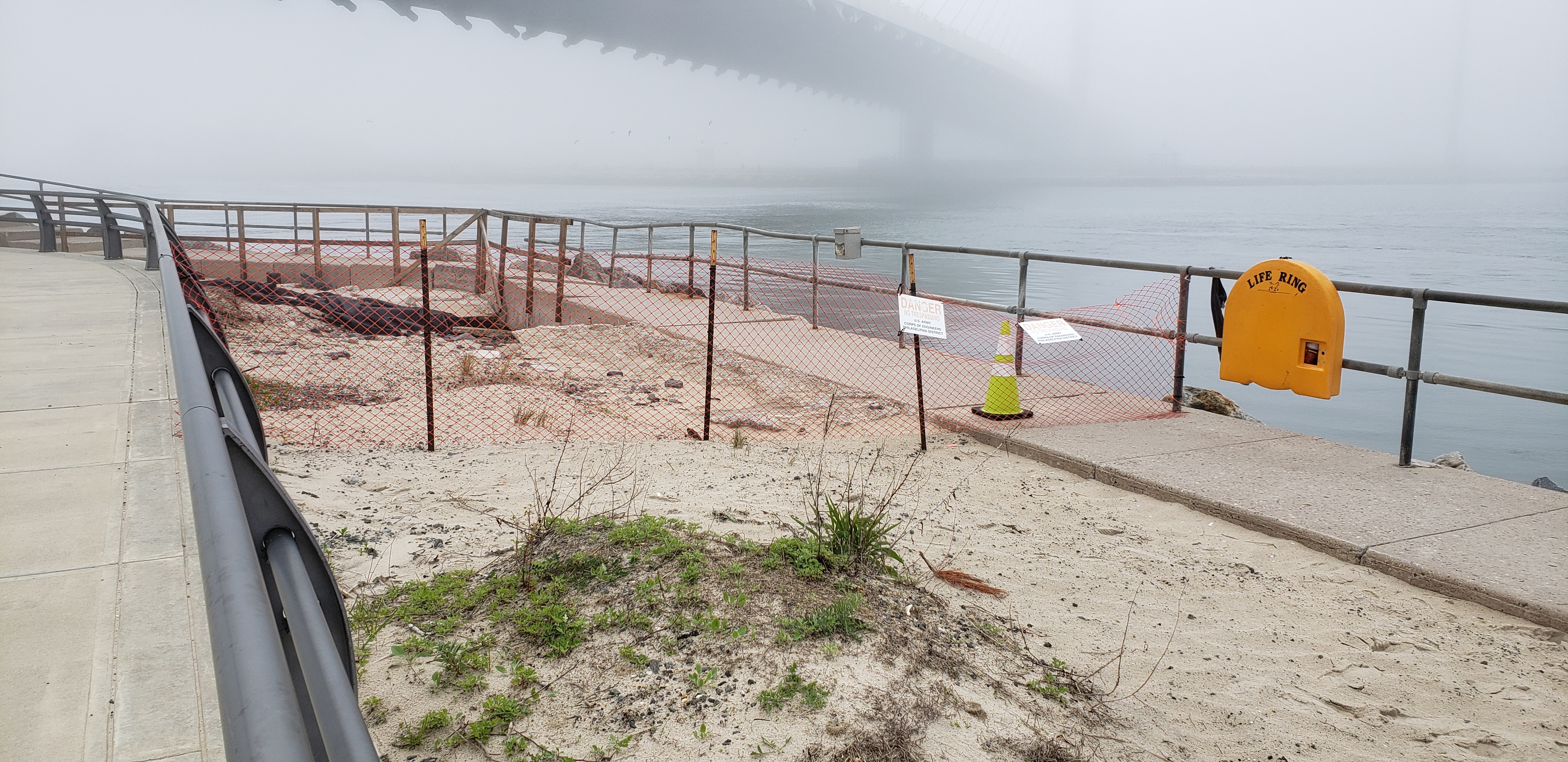 Corner at the northside of the Indian River Inlet jetty's storm damage