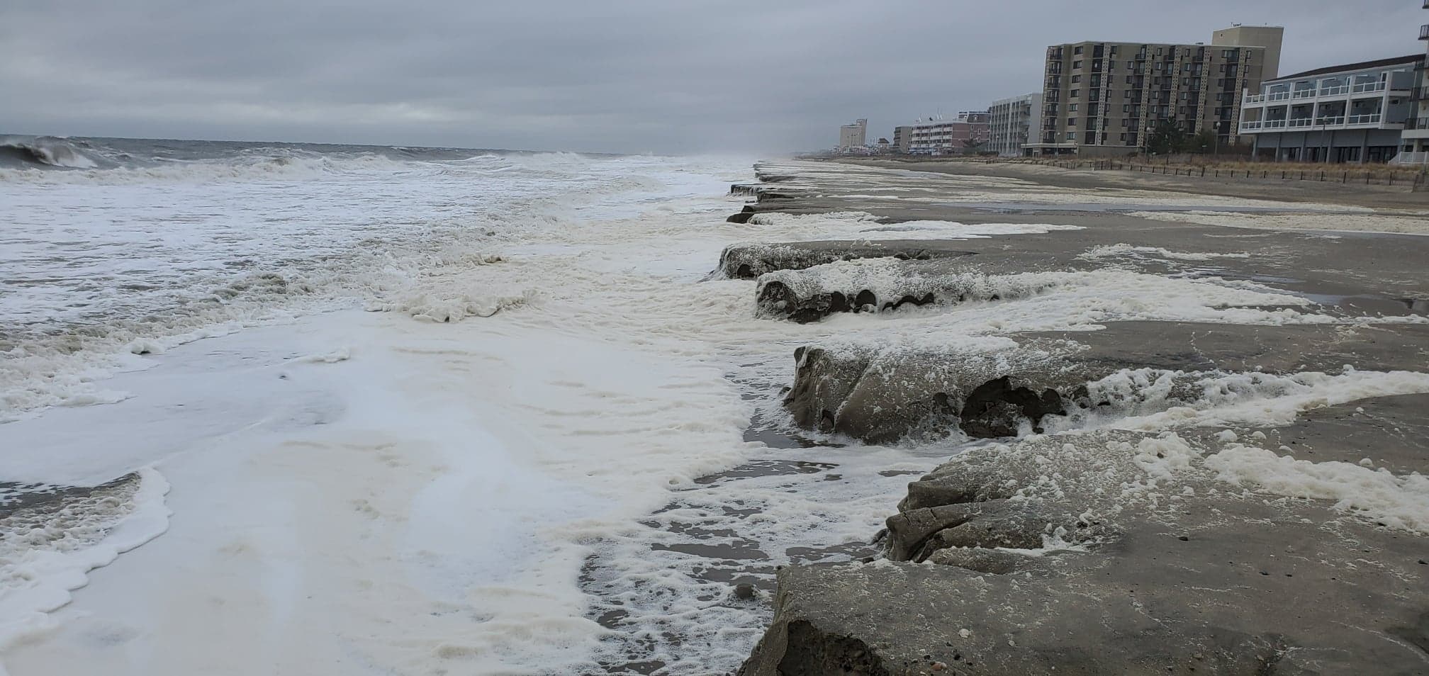 Rehoboth Beach eroding from heavy storm surge photo Andrew Hansen